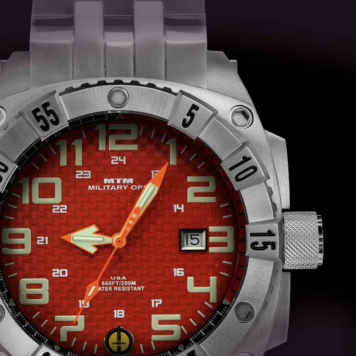 MTM Watches Warrior Silver and Orange Titanium 45MM