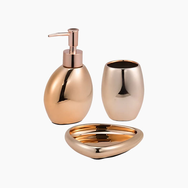 Weva Odeon Bath Accessory Set, 3 Pieces Rose Gold