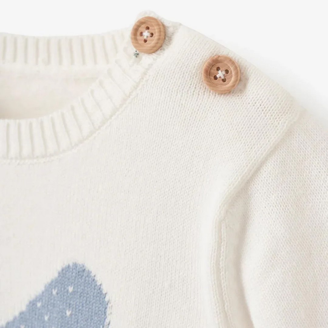 Elegant Baby Whale Stripped Knit Shortall Romper