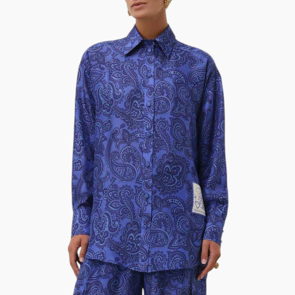 Ottie Royal Blue Silk shirt 4