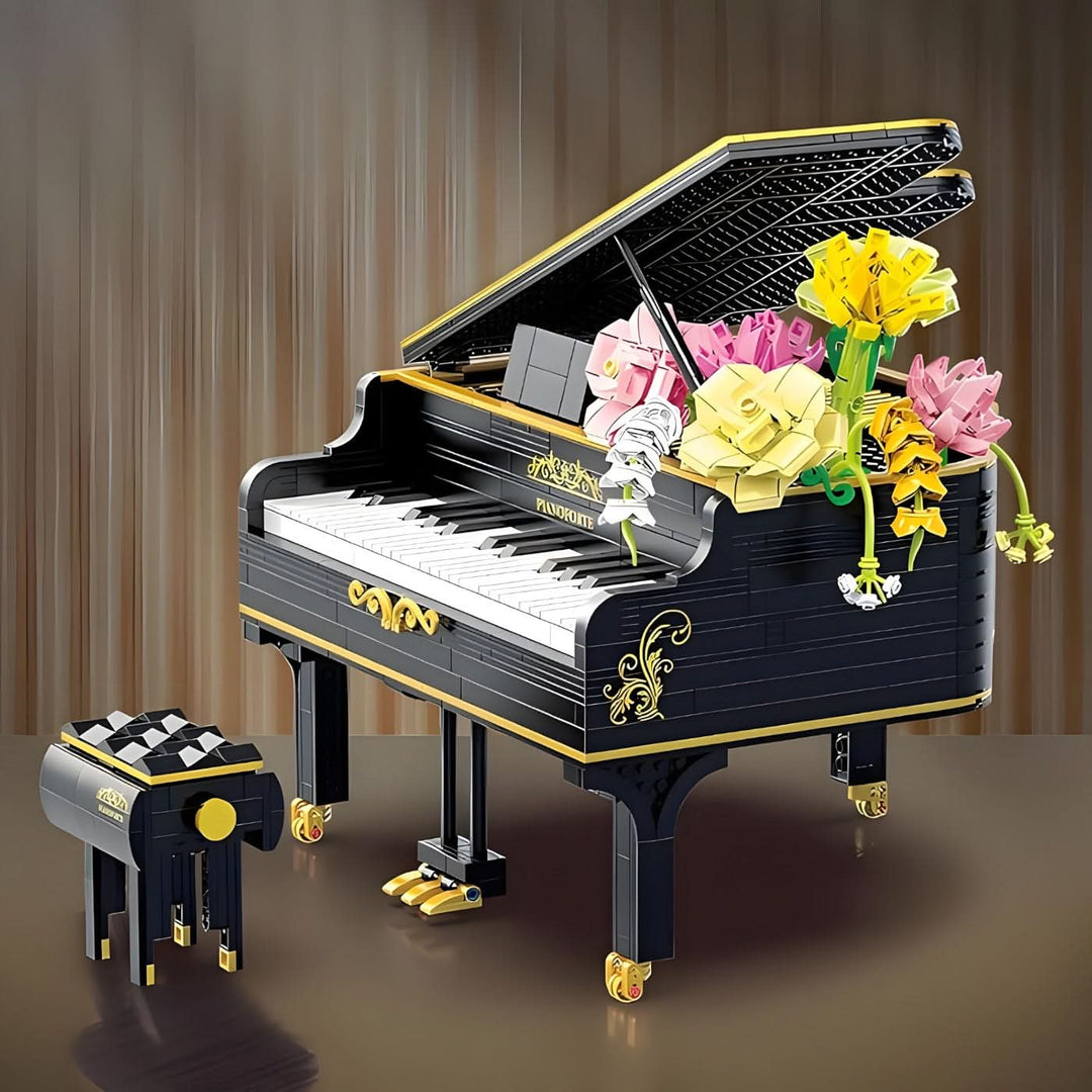 Music-themed mechanical puzzle game with piano key-inspired pieces.