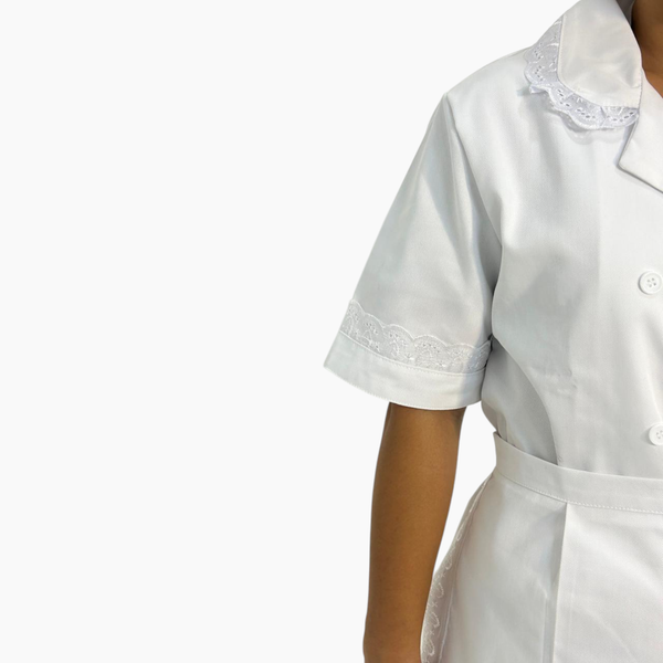 Classic White Uniform Set with Apron