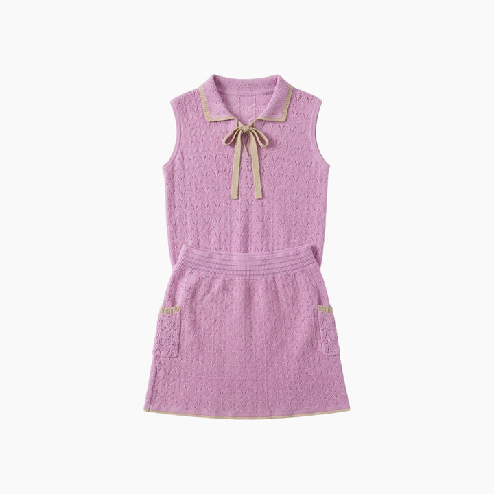 Knit Planet The Lavender Lattice Skirt Set