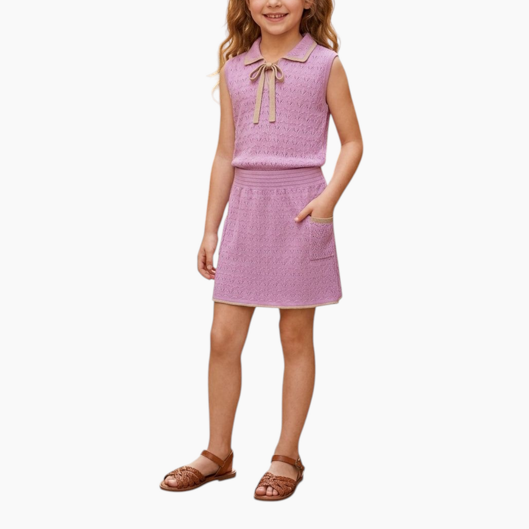 Knit Planet The Lavender Lattice Skirt Set