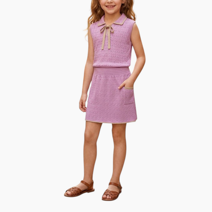 Knit Planet The Lavender Lattice Skirt Set