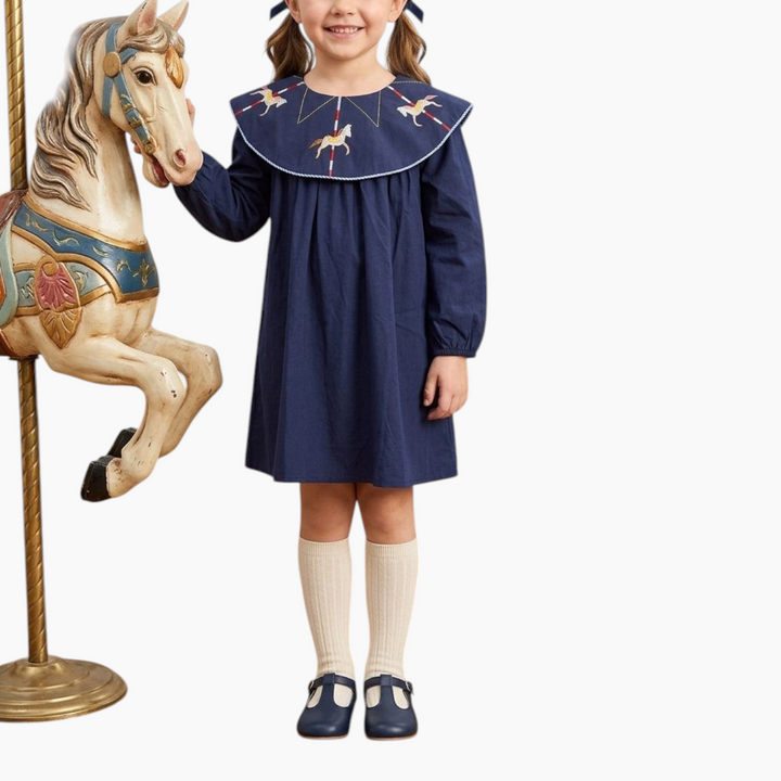 Lulu &amp; Sky The Royal Carousel Embroidered Dress