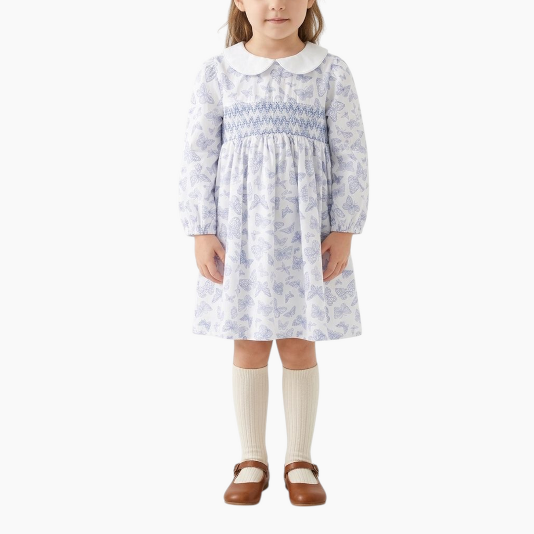Lulu &amp; Sky The Blue Flutter Smocked Dress - HUNA