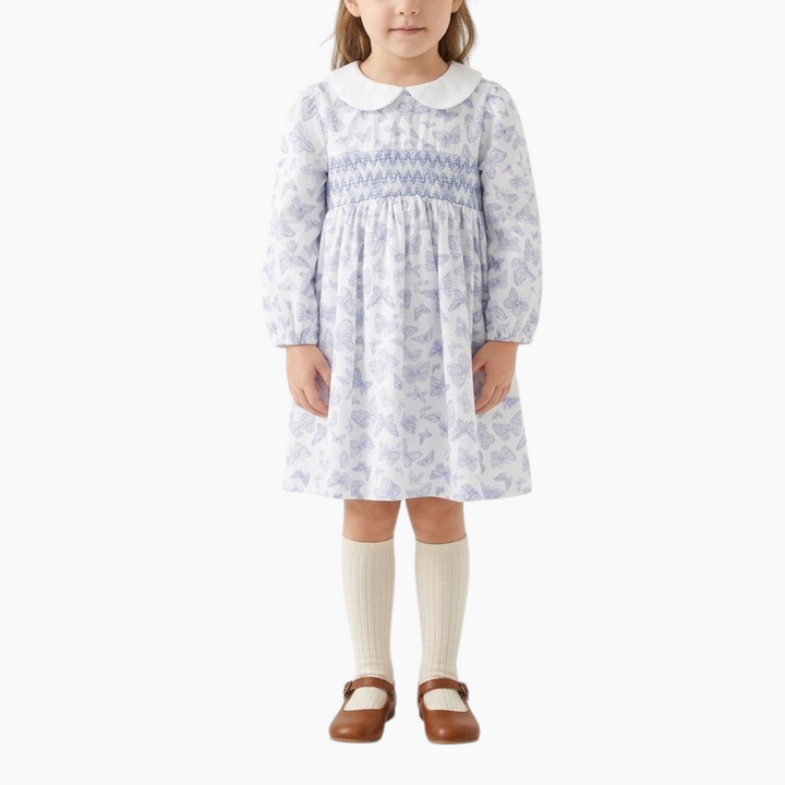 Lulu &amp; Sky The Blue Flutter Smocked Dress - HUNA