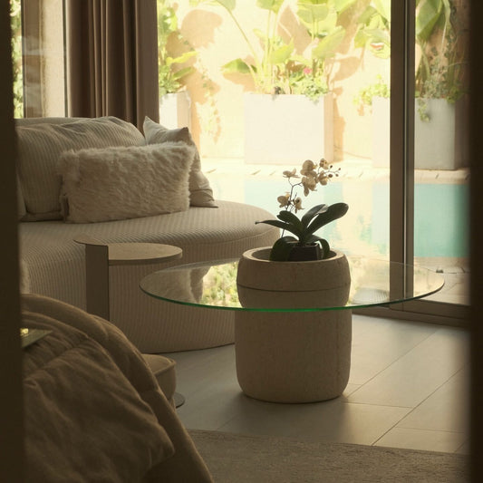 Glass Stone Coffee Table