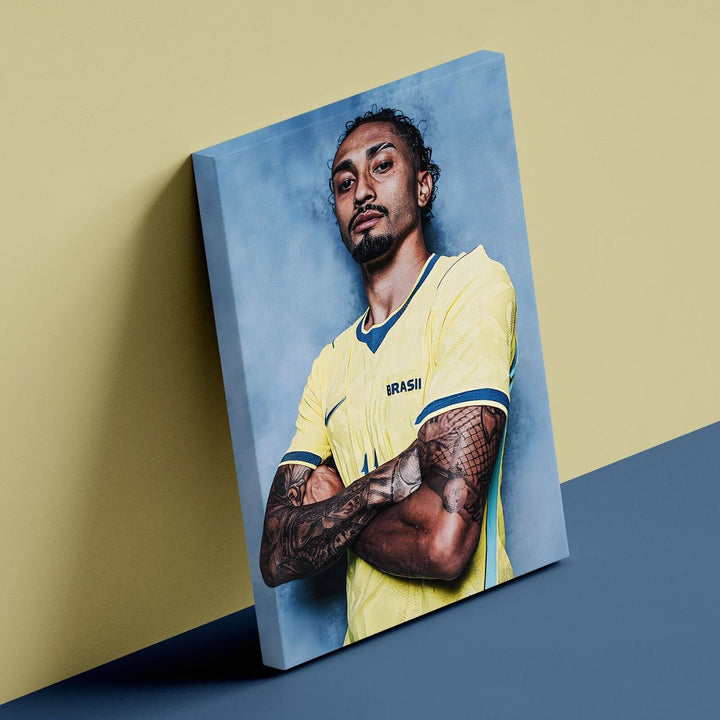 Raphinha A4 canvas print, World Cup football art