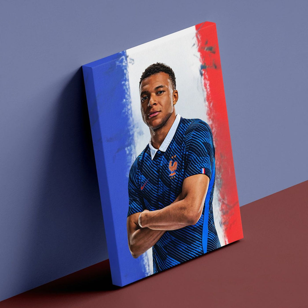 Kylian Mbappe A4 World Cup football canvas print