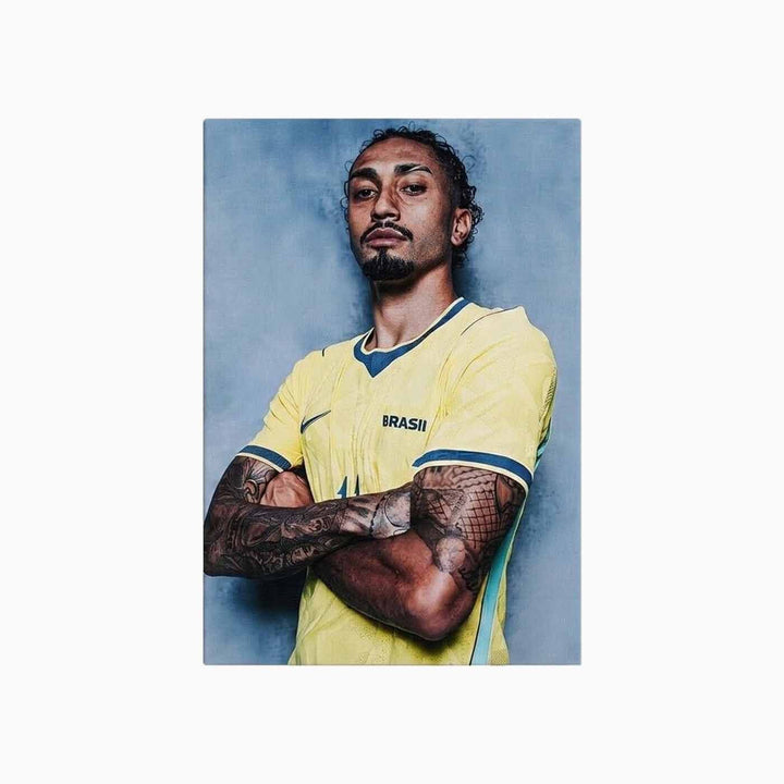Raphinha A4 canvas print with World Cup football art