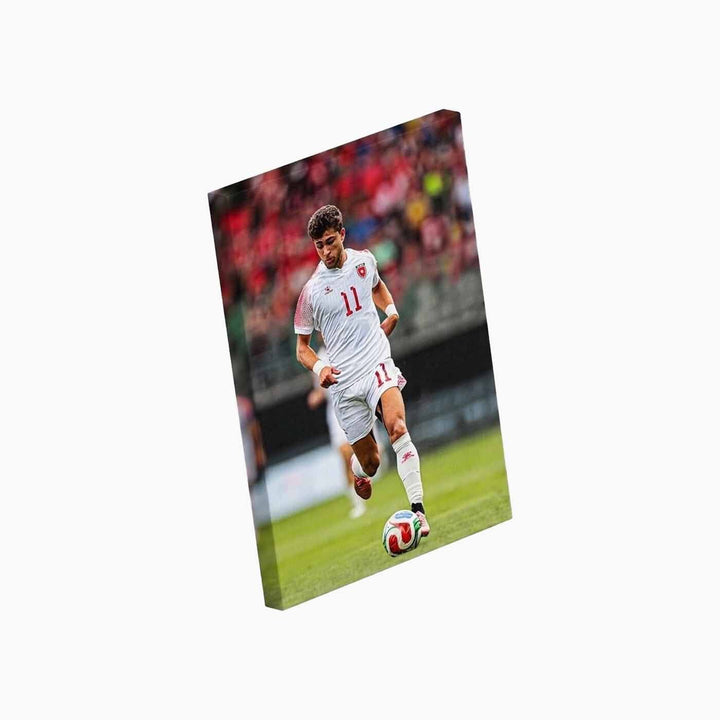 Odeh Al-Fakhouri A4 canvas print, World Cup football art