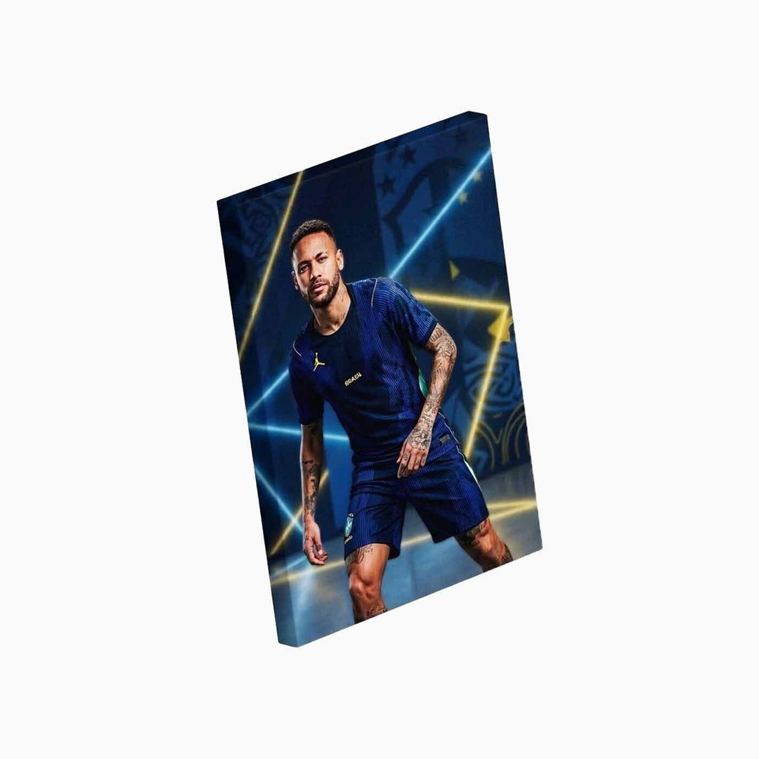Neymar A4 canvas print with World Cup football art