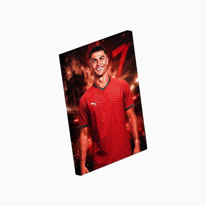 Cristiano Ronaldo 7 A4 football canvas print with fade-proof UV printing