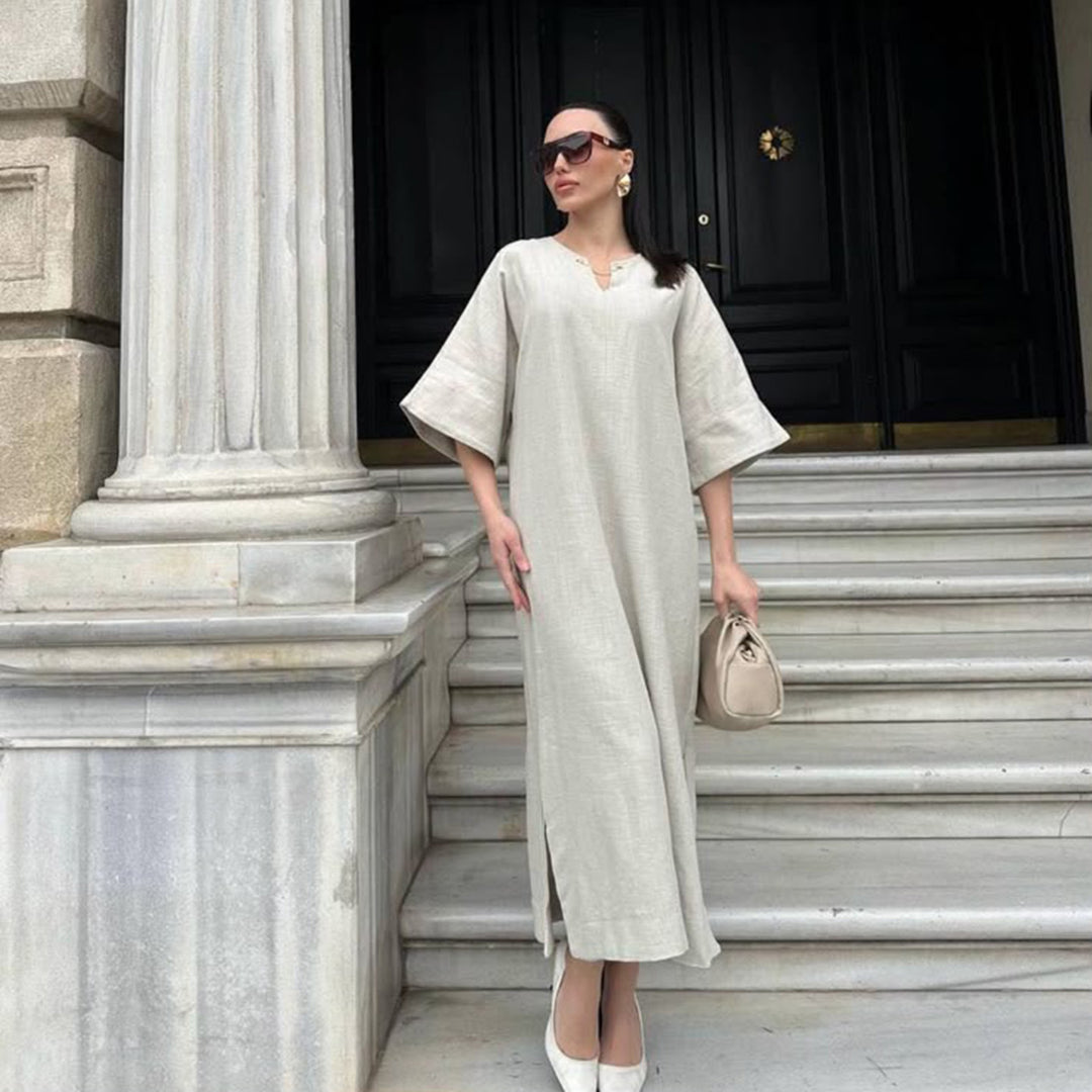 Linen Blend Maxi Dress
