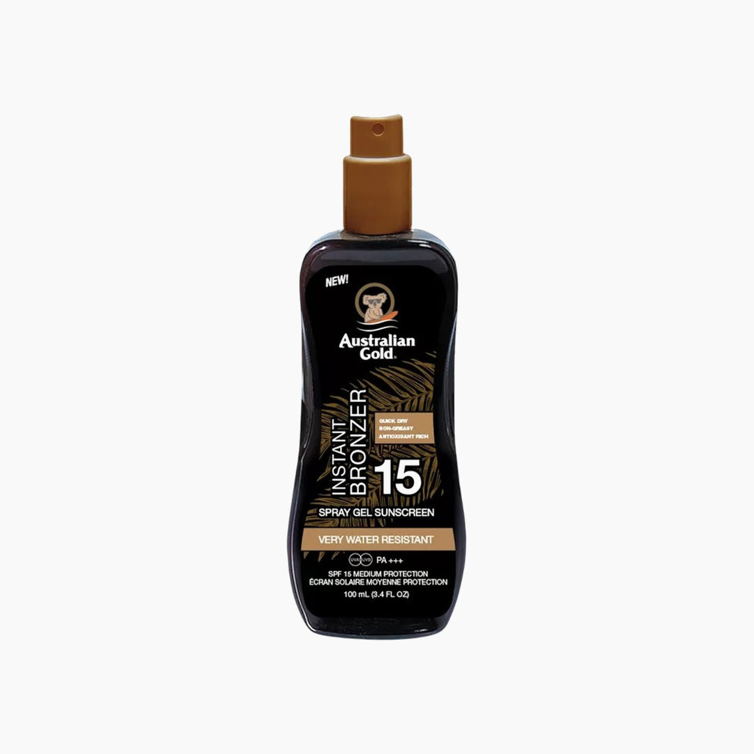 Australian Gold Instant Bronzer Spray Gel Sunscreen SPF15 100Ml