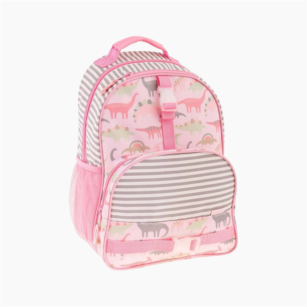 Stephen Joseph Pink Dino all-over print school backpack with cushioned straps