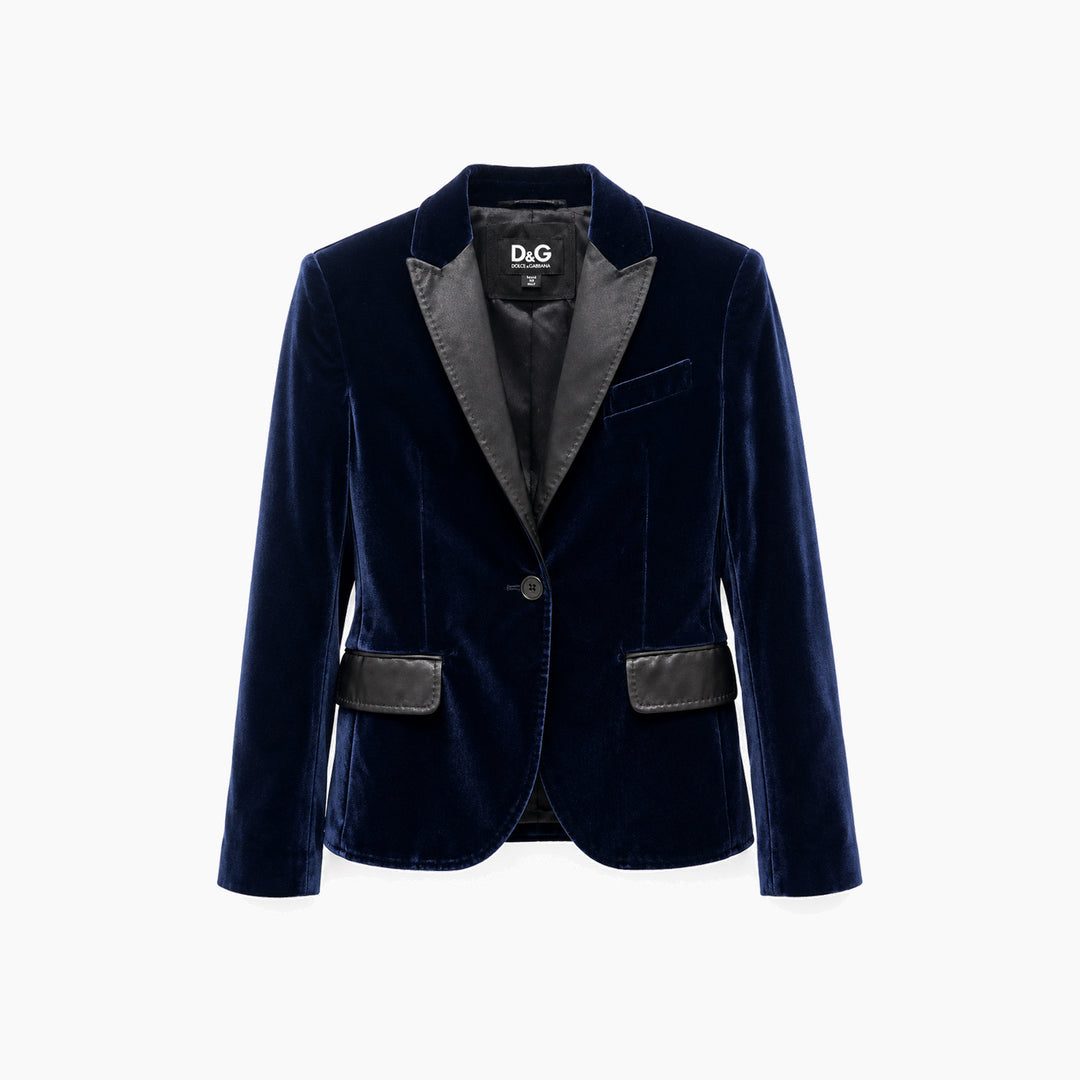 Dolce &amp; Gabbana Velvet Blazer - Navy