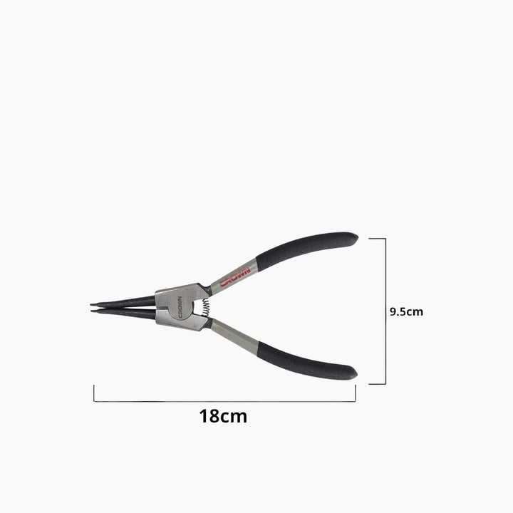 Crown External Circlip Pliers - Straight Nose, 7"