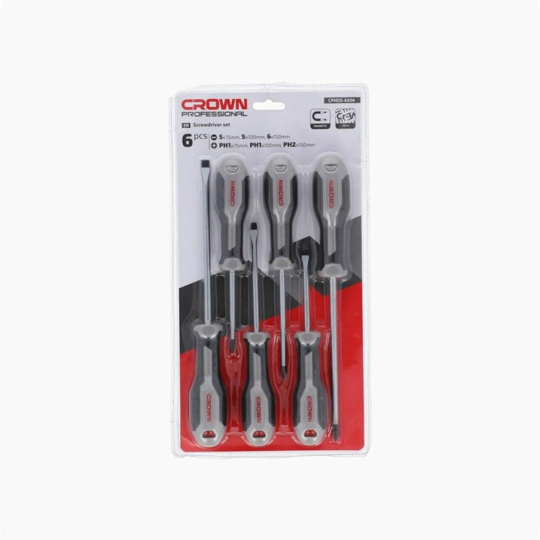 Crown 6-Piece Slotted &amp; Phillips Screwdriver Set