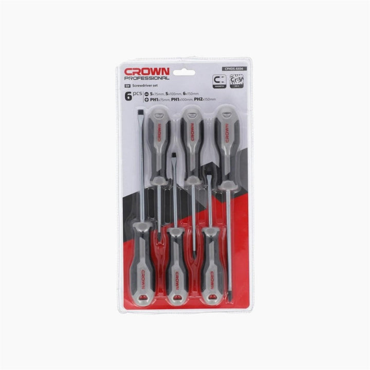 Crown 6-Piece Slotted &amp; Phillips Screwdriver Set