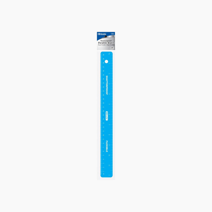 Bazic 12" Shatterproof Flexible Ruler - 30cm