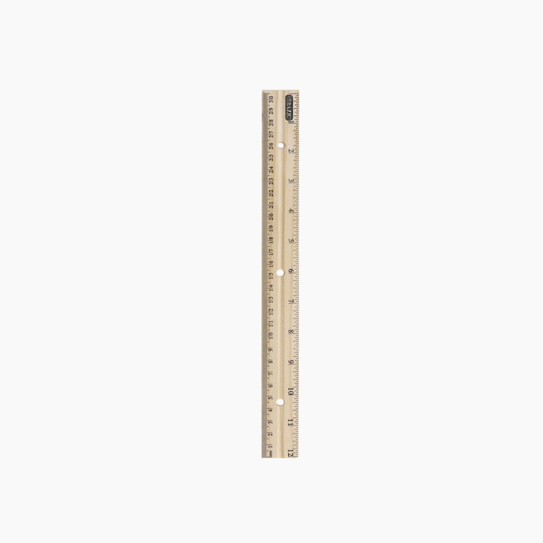 Bazic 12" Wooden Ruler - 30cm