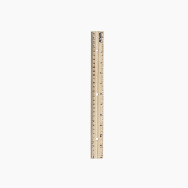 Bazic 12" Wooden Ruler - 30cm