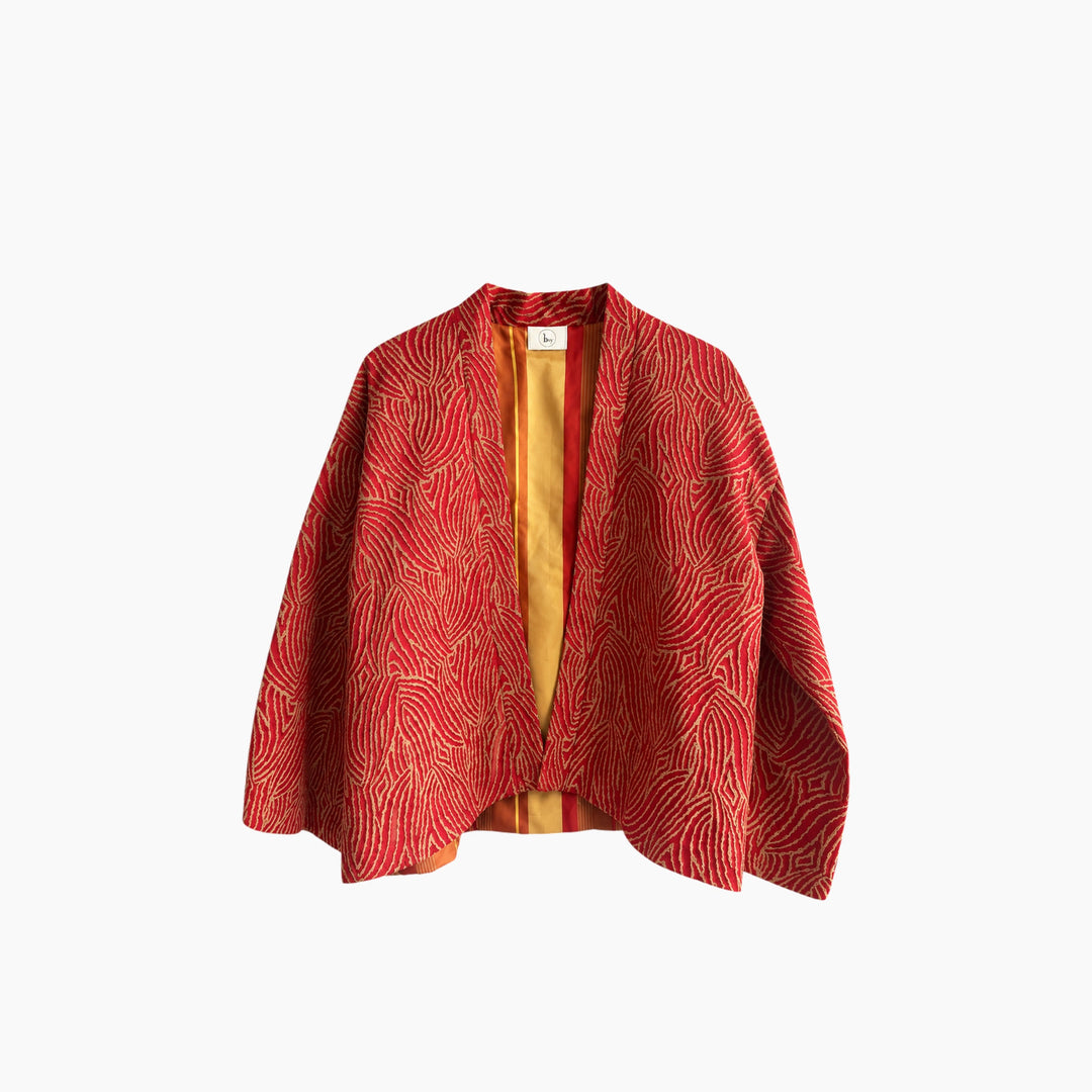 Red Cotton Kimono Jacket