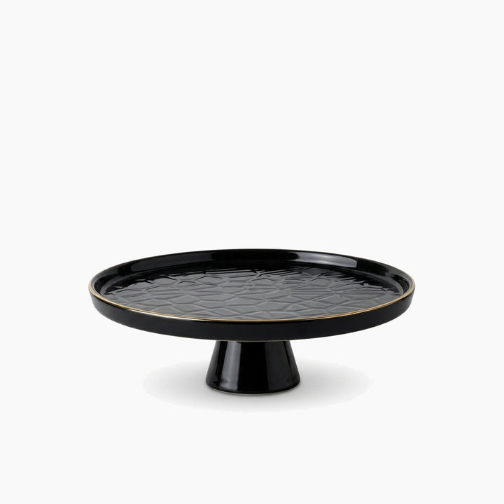 Karaca Calvin Footed Serving Plate – Black