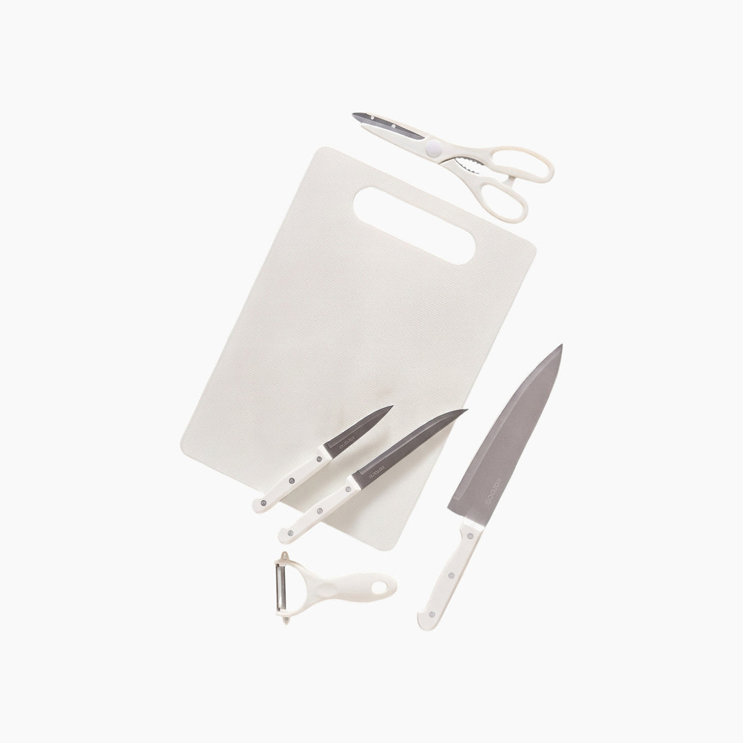 Karaca Sharp 4-in-1 6-Piece Knife Set 25 cm – Cream