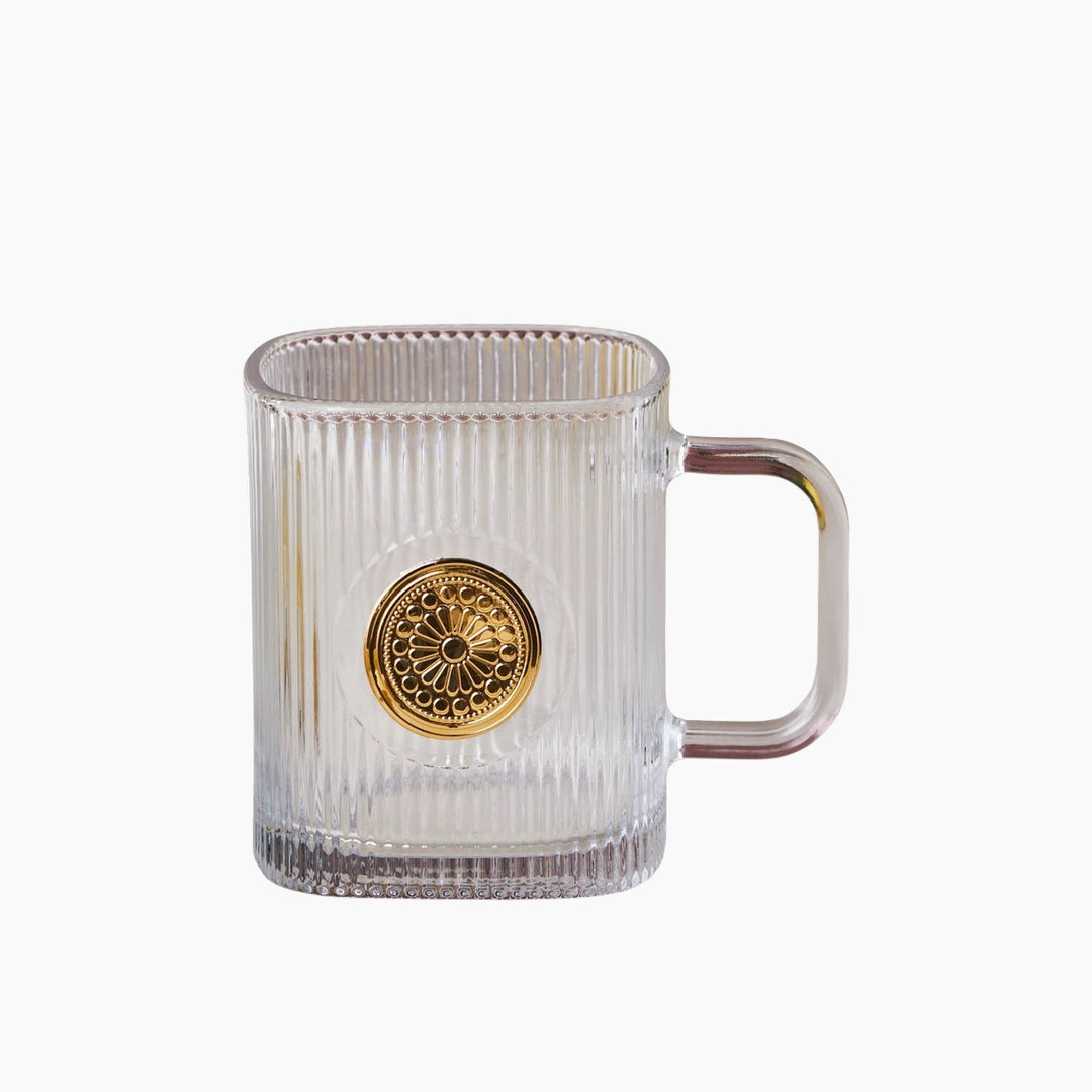 Karaca Medallion Glass Mug 340 ml – Colorless