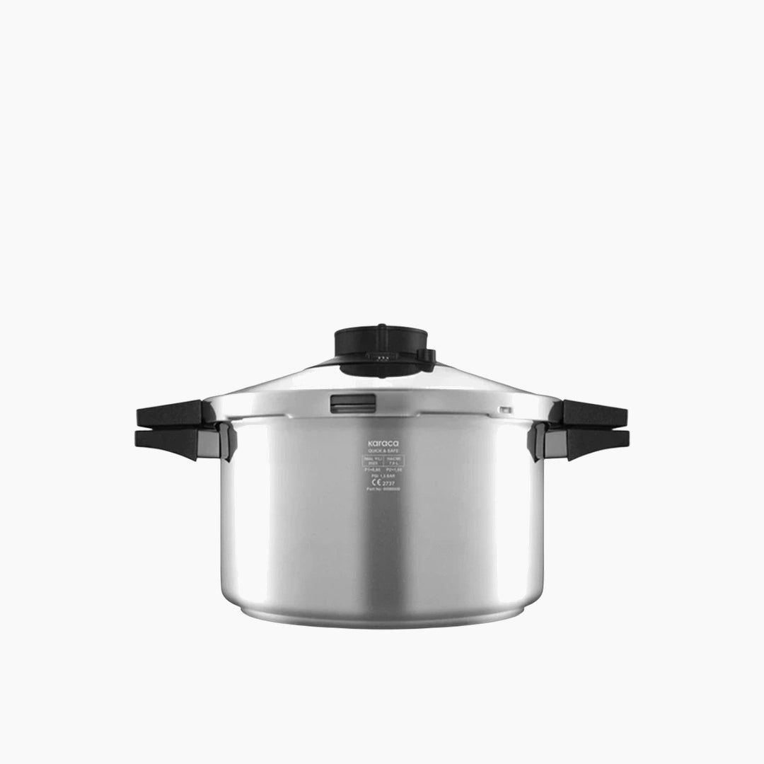 Karaca Quick &amp; Safe Induction-Based Pressure Cooker 7 L – Stainless Steel