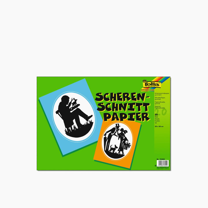 Folia Black Silhouette Paper Pad – Gummed, A5, 10 Sheets