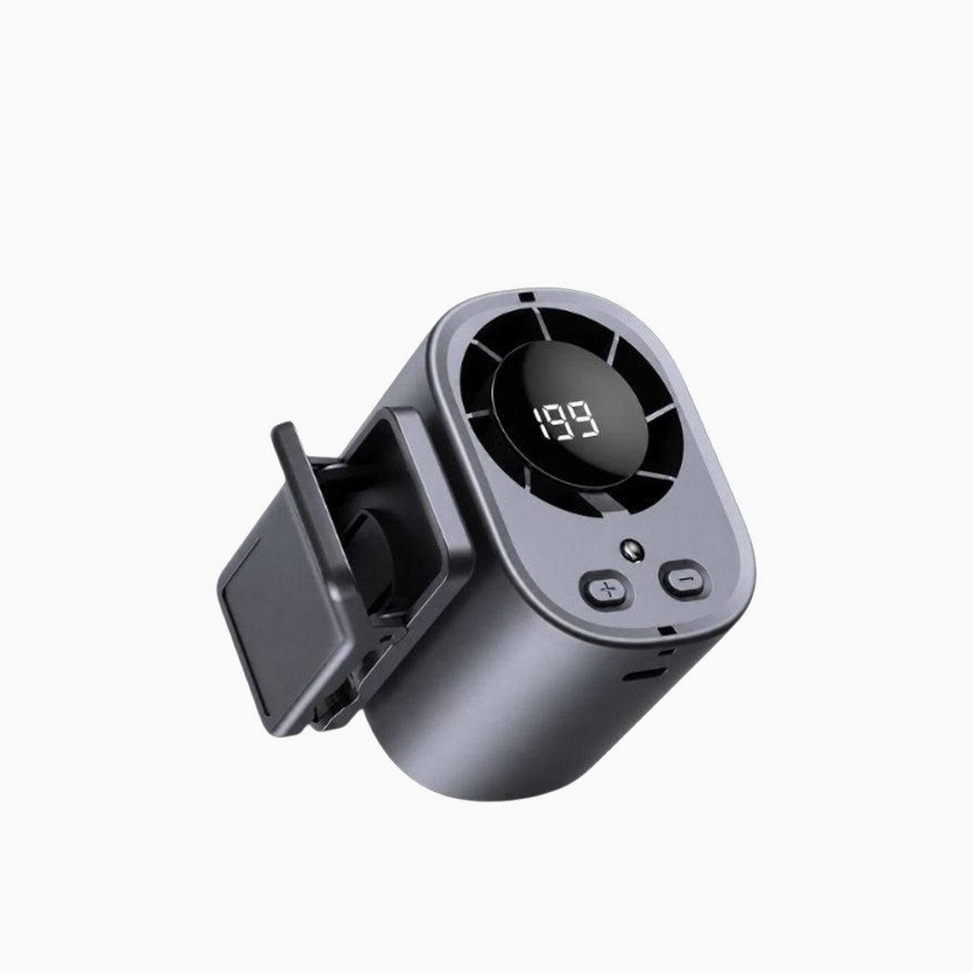 JNUOBI Ultra-Mini Portable Clip Fan with LED Display – 360° Rotatable