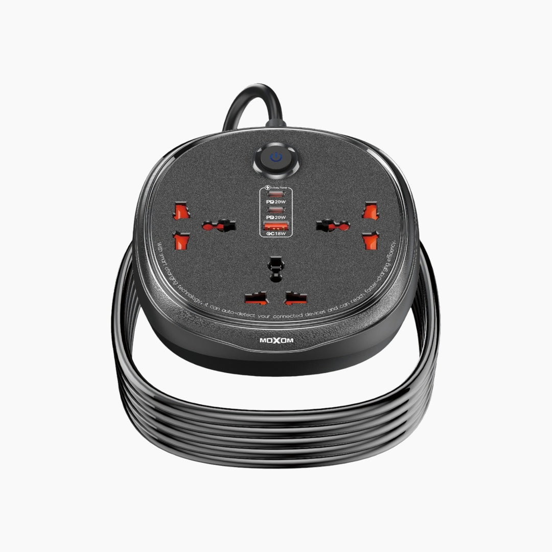 MOXOM 6-in-1 Charging &amp; Power Socket with 3 m Cord