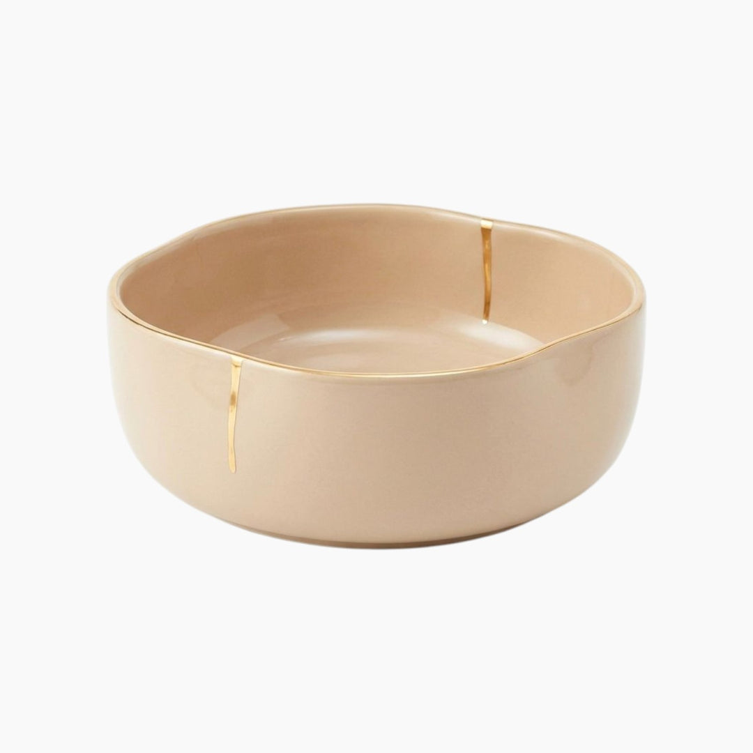 Leap of Clay Salad Bowl with Gold