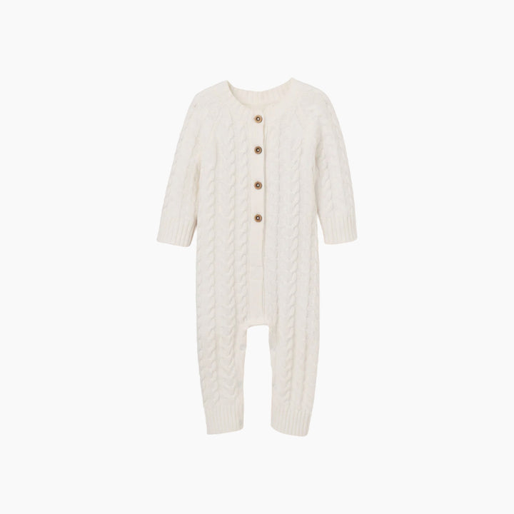 Elegant Baby Whisper White Knit Baby Jumpsuit