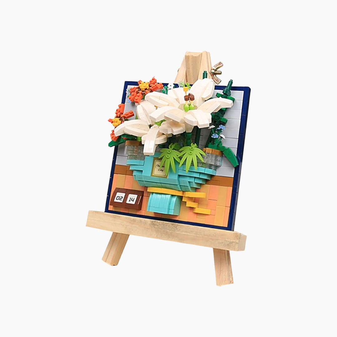 White flower canvas jigsaw puzzle with 1000 pieces