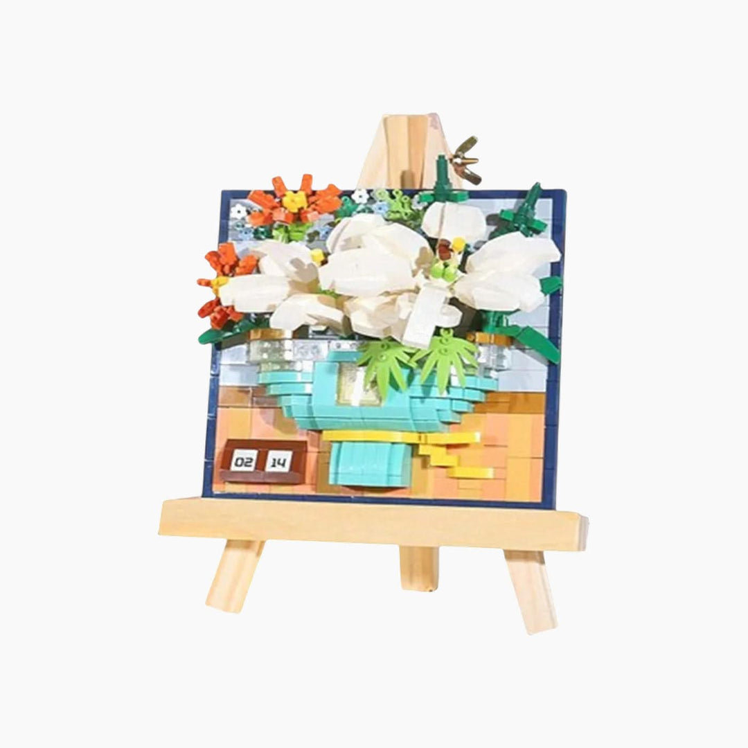 White flower canvas jigsaw puzzle with 1000 pieces