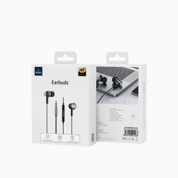 WiWU wired 3.5mm jack earphones with a highly sensitive microphone