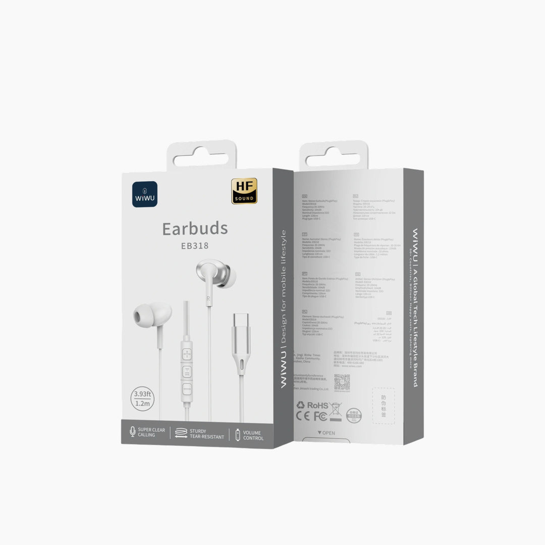 WiWU stereo wired headphones with HD call microphone