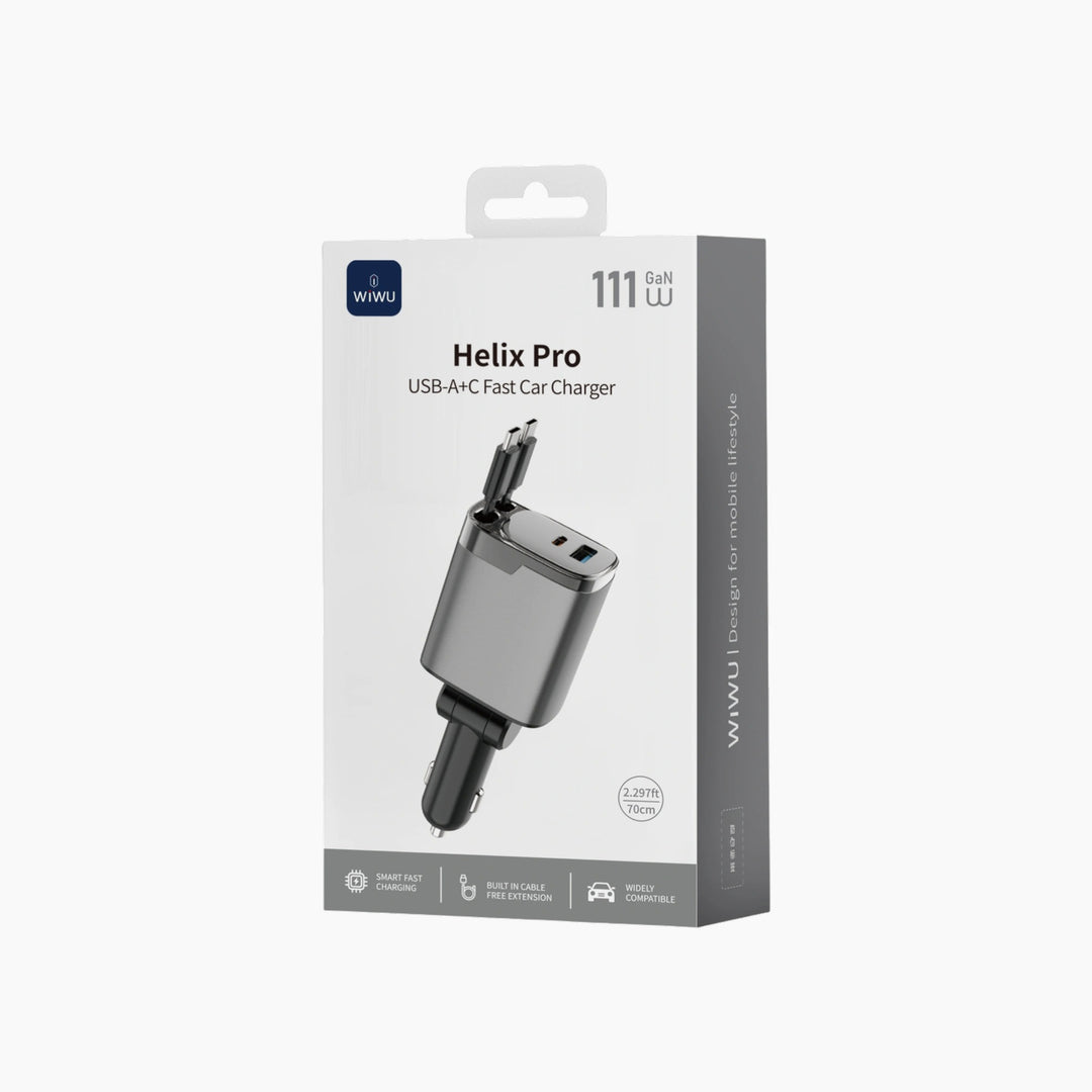 WiWU WI-CC034 Helix Pro GaN Multi-Port Fast Car Charger (111W)