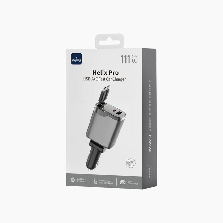 WiWU WI-CC034 Helix Pro GaN Multi-Port Fast Car Charger (111W)