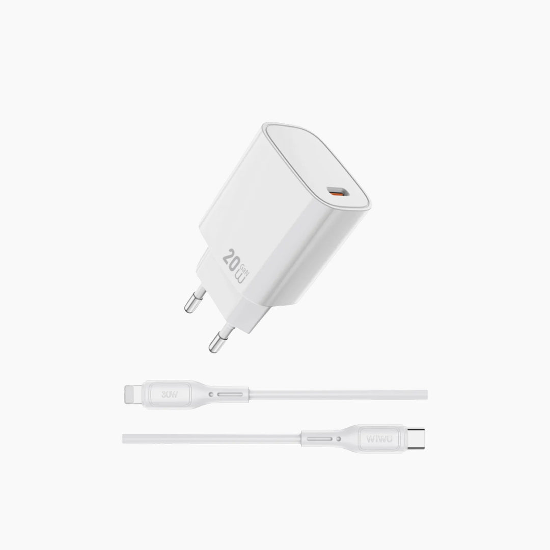 WiWU Wi-G007 Essen GaN fast charger combo adapter with USB-C port