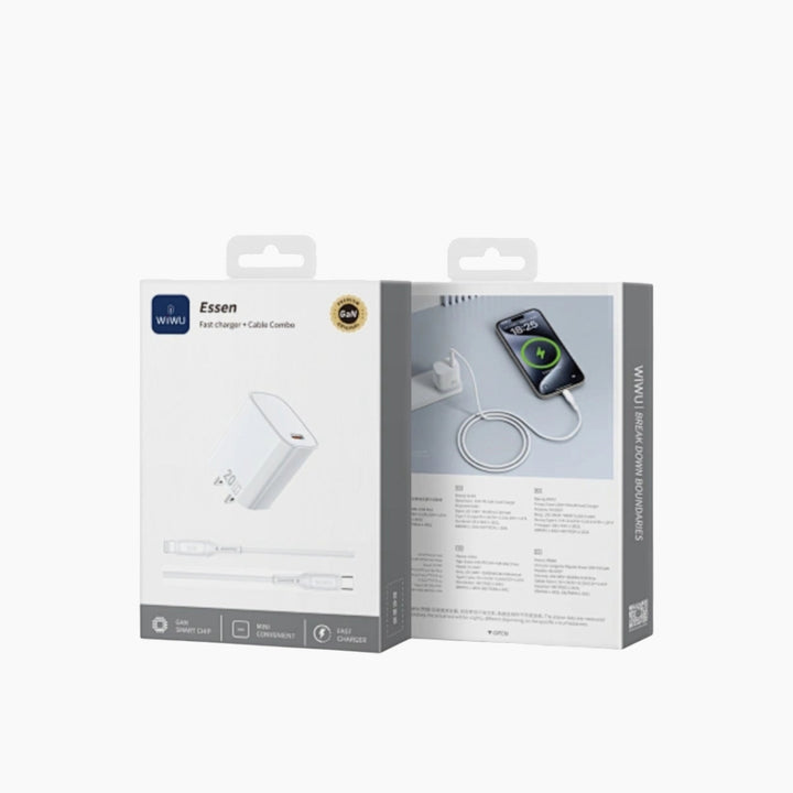 WiWU Wi-G007 Essen GaN fast charger combo adapter with USB-C port