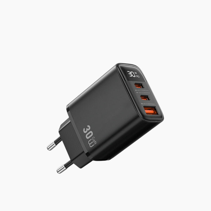 WiWU Wi-G010 EU Firefly 30W fast charger adapter with 1 USB-A and 2 USB-C ports