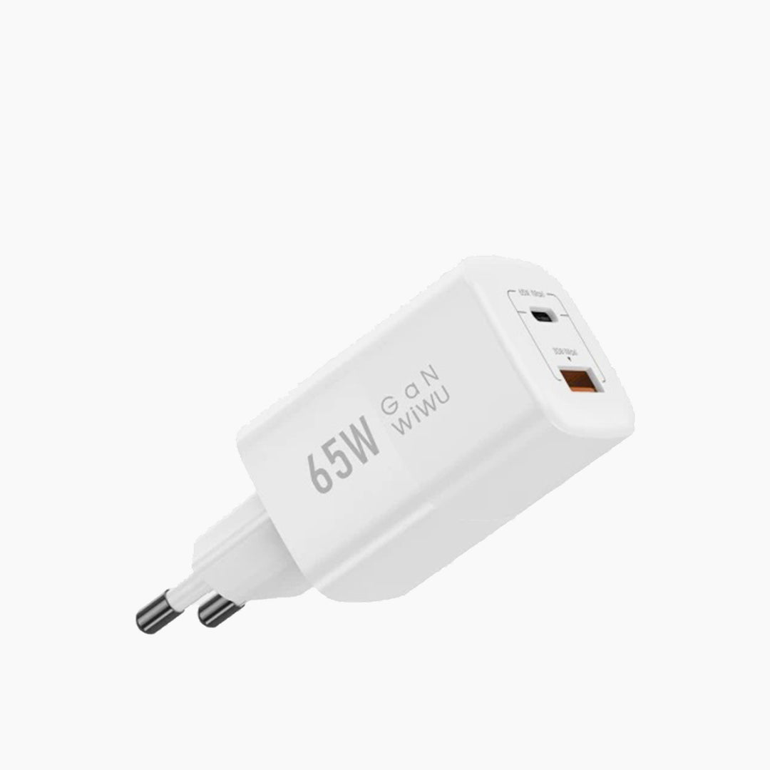 WiWU 65W EU plug wall charger with PD+QC charging