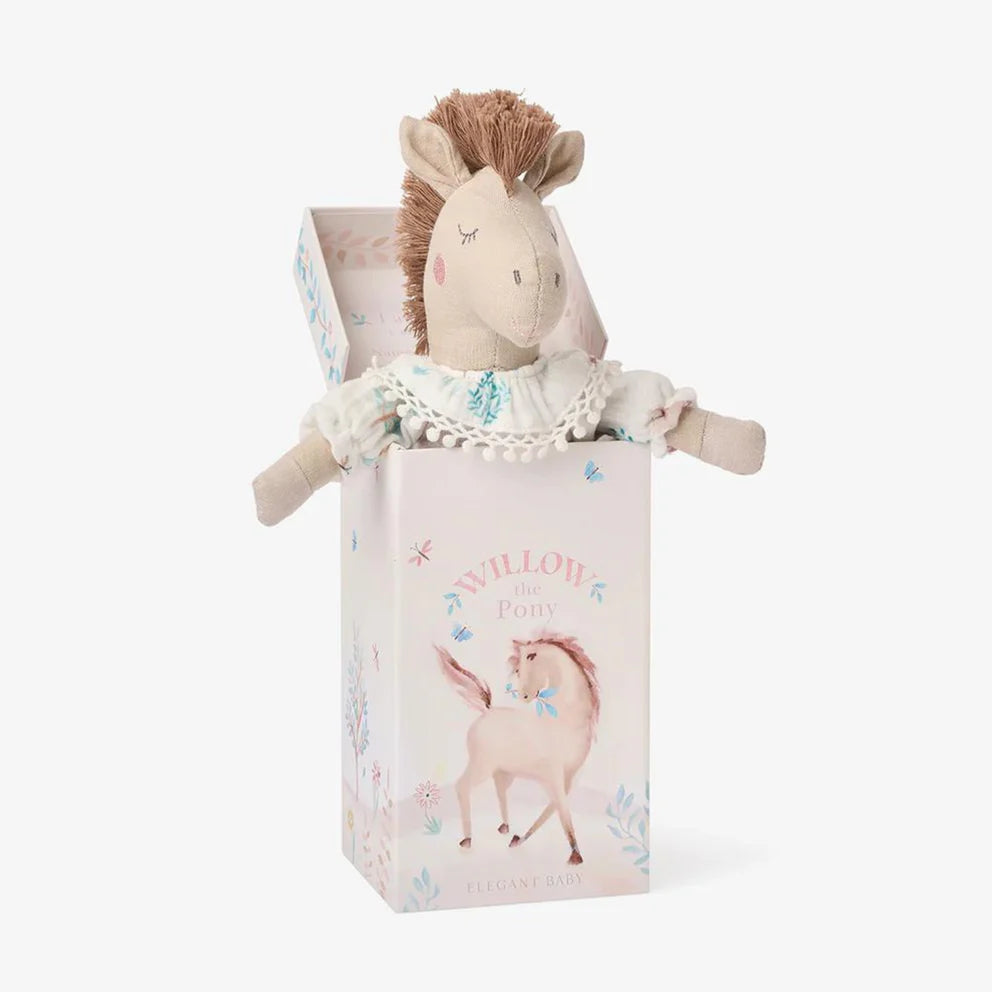 Elegant Baby Willow The Linen Toy Pony Boxed - HUNA